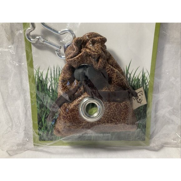 Jax & Bones Drawstring Faux Leather Hands Free Dog Poop Bag Holder Pet Accessory - Picture 4 of 7